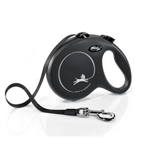 Flexi Classic Tape Retractable Dog Leash, Large, Black, 16'